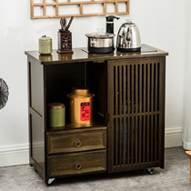 Mobile burning water jug integrated shelf tea water cabinet Chinese gold stove tea cabinet Bucket Tea Bar Tea Desk Small Tea Table Side Cabinet