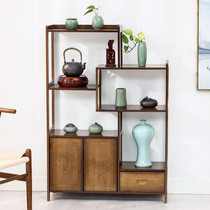 Nanzhu Duobaoge Teacup shelf Teapot tea storage storage Purple sand pot display rack Chinese retro tea rack grid