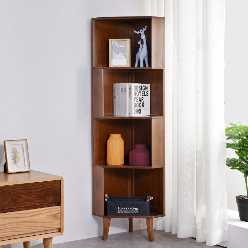 Living room corner cabinet triangle bedroom corner wall cabinet modern minimal corner plastic wine cabinet bookshelf bamboo