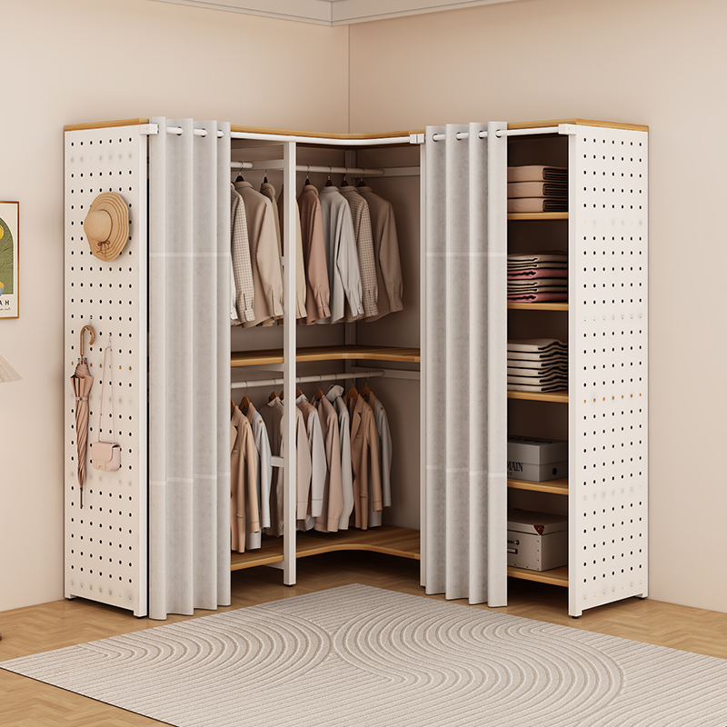 Clothes Rack, Floor-Standing, Bedroom, Dust-Proof Curtain, Multi-Functional Combination, Home Storage, Cloakroom, Room Storage Rack, Integrated Clothes Rack, Floor-Standing, Bedroom, Dust-Proof Curtain, Multi-Functional Combination, Home Storage, Cloakroom, Room Storage Rack, Integrated