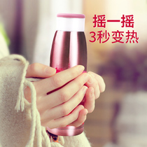 American O2COOL shake hot hand cup stainless steel portable creative Net red male and female students heat preservation fast heat artifact