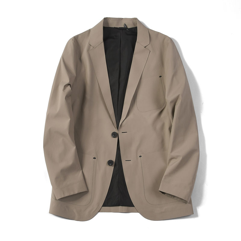 Light luxury quality laser cutting no glue glue lotus leaf waterproof effect men's slim casual suit