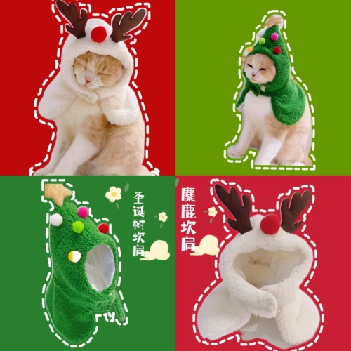 Дракон, новогоднее рождественское украшение, маленькая накидка с рогами, рождественская елка, украшения для домашних животных, кошек и собак, шары зеленого цвета