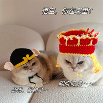 Dogs and cats’ funny headwear videos go viral in the cat world. Pet Pig Bajie’s hat. Internet celebrity Tang Monk’s headgear.