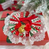 Рождественский чокер с бабочкой, плетеный слюнявчик, колокольчик, шарф, кот, домашний питомец