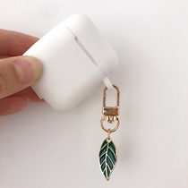 ins same South Korean hardware leaves metal key buckle airpods protective sleeve hanging chain bag pendant