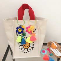 Customized Korean ins Super Explosive Acrylic Color Sunflower Pendant Bag Hanging Bag Hanging