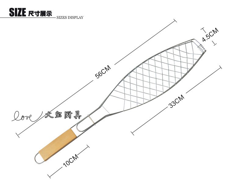 Clip cá nướng thương mại Lớn bằng thép không gỉ nướng cá clip nướng cá nướng Bếp cá nướng Trùng Khánh clip cá nướng - Bếp lò / bộ đồ ăn / đồ nướng dã ngoại quạt khò bếp than
