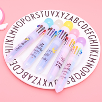 Korean cute multicolored macaron candy color polo ball 12 color ballpoint pen student remember hands account pen red pen black pen