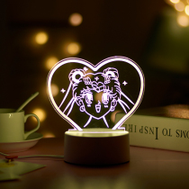 Korea ins girl heart love room decoration LED table lamp beautiful girl warrior night light props decoration gift