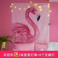 Ins cô gái trái tim flamingo áo choàng phòng ngủ tấm thảm ký túc xá phân vùng rèm trang trí tường vải nền thảm decor vintage