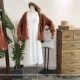 KS1209 chỉ nhà đầy đủ quy mô thủ công! CẢM NHẬN văn học! Áo len cardigan