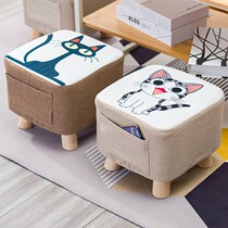 Household small bench living room practical small stool home creative fabric square stool fashion sofa stool adult small bench