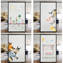 Restaurant frosted glass sticker custom glass sticker electrostatic glass window sticker toilet window sticker light transmission