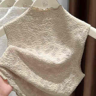 无袖有领打底衫花边领立领假领子百搭女高档秋冬内搭神器修身蕾丝