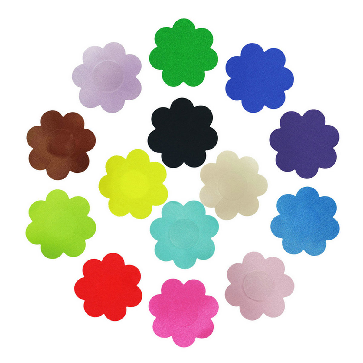Disposable invisible anti-light breast stickers, plum shape, twelve colors, anti-bump breathable breast stickers