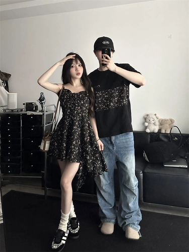 Летняя парная одежда для влюбленных, юбка, футболка, платье, французский стиль