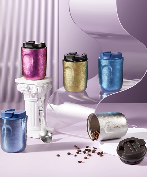 Simelo Impression Kyoto Amber Gold Pure Titanium Freshly Extracted Coffee Cup 380ml Set