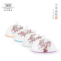 Margolonte Tableware China Garden Home Chinese Luxurious Bone China 6 Inch Dinner Plate Soup Dish Revered lid