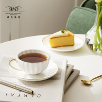 Margonte 4 coffee cups European style British simple couple Cup gift box white bone china afternoon tea set