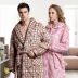 Mùa đông flannel quilted pyjama pyjama dày san hô nam và nữ thanh niên áo choàng dịch vụ nhà - Night Robe