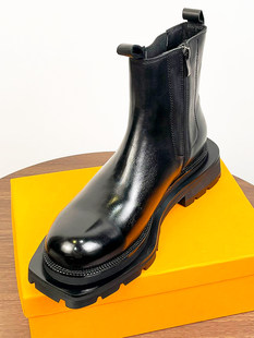 Лицевая коровья кожа челси Ботинок мужской британская мода толстая корка мартин сапоги высокий зимний осенний с дополнительным слоем пуха повышать 6cm воздухопроницаемый