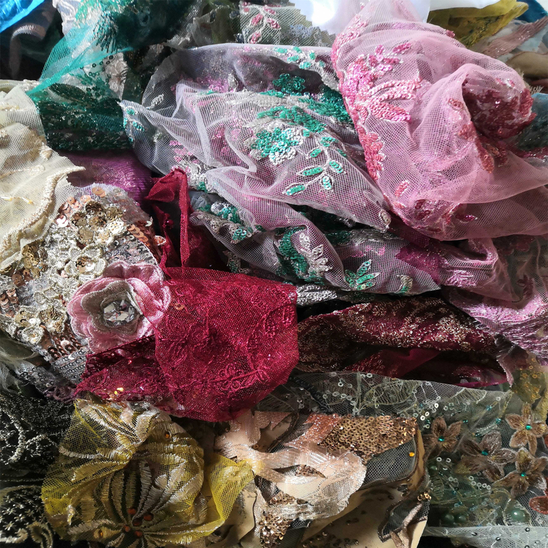 By the Pound, Mesh Water-Soluble Cotton Fabric, Embroidered Lace Fabric, Scrap Fabric, Waste Fabric, DIY Handmade Accessories