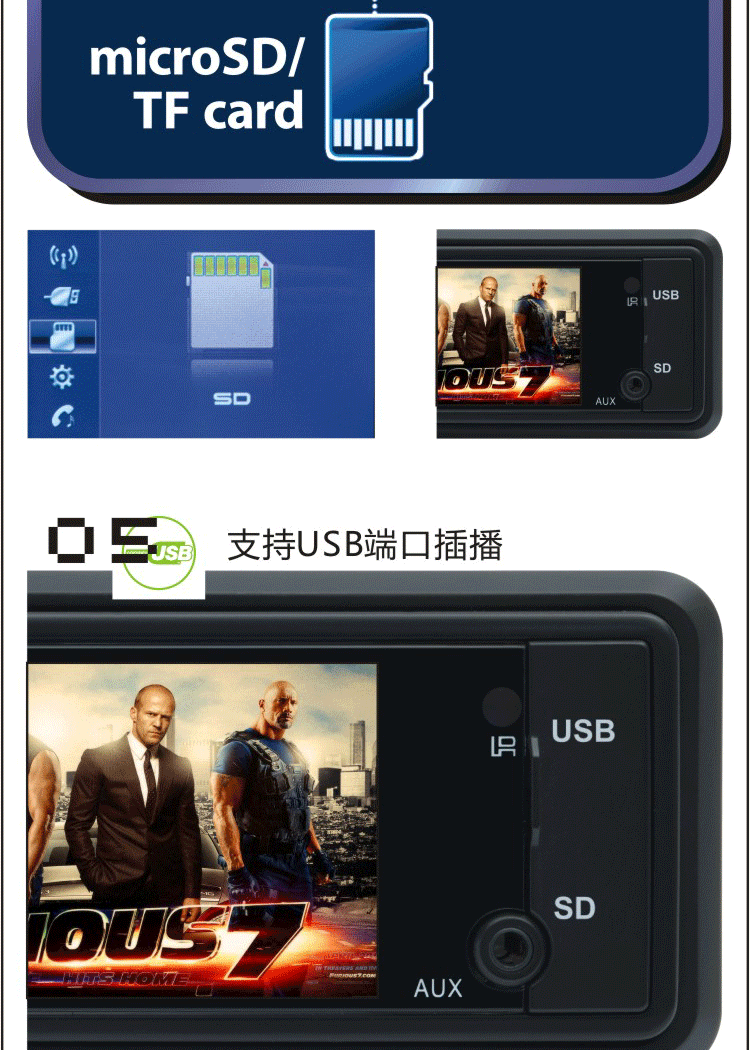 Xe mới Bluetooth mp5 player u đĩa thẻ máy HD radio xe âm thanh máy chủ âm nhạc lossless - Âm thanh xe hơi / Xe điện tử loa sub xe hơi