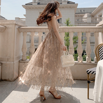 Long dress summer dress dress seaside beach beach dress 2020 new backless skirt long sparkling fairy dress