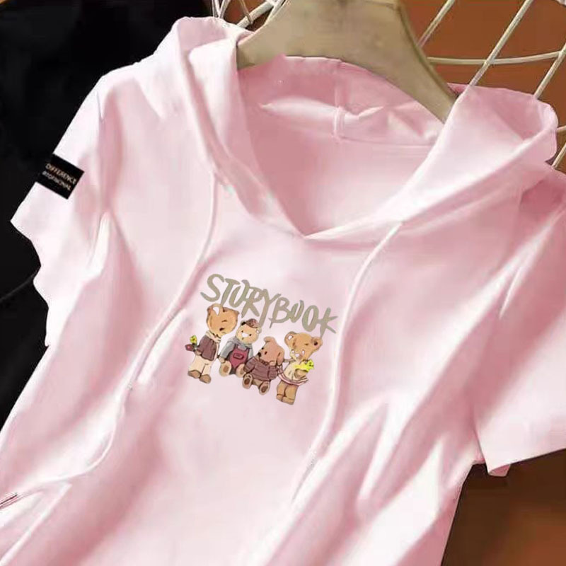 2025 Summer New Hooded Sweatshirt for Women, Loose Casual Plus Size Women's Clothing, Thin Short-Sleeved T-Shirt, Women's Half-Sleeve Top 2025 Summer New Hooded Sweatshirt for Women, Loose Casual Plus Size Women's Clothing, Thin Short-Sleeved T-Shirt, Women's Half-Sleeve Top