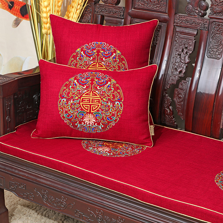 Yibi Xu mới Trung Quốc ghế giặt ghế sĩ quan mũ cổ điển sofa đệm đồ nội thất đệm bọt biển có thể được tùy chỉnh đệm ghế gỗ phòng khách