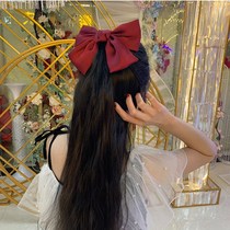 Dahu knot butterfly bow festival hair tail clip paste disc Hu dance butterfly lucky knot butterfly paste knot hairpin red children Korean version