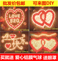 Creative romantic candle rose package courtship birthday confession love heart-shaped small candle proposal blessing props