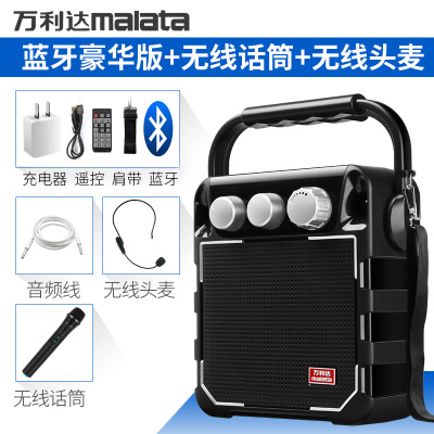 Aunt square dance audio speaker outdoor portable lever can be back K song home with bluetooth microphone bass