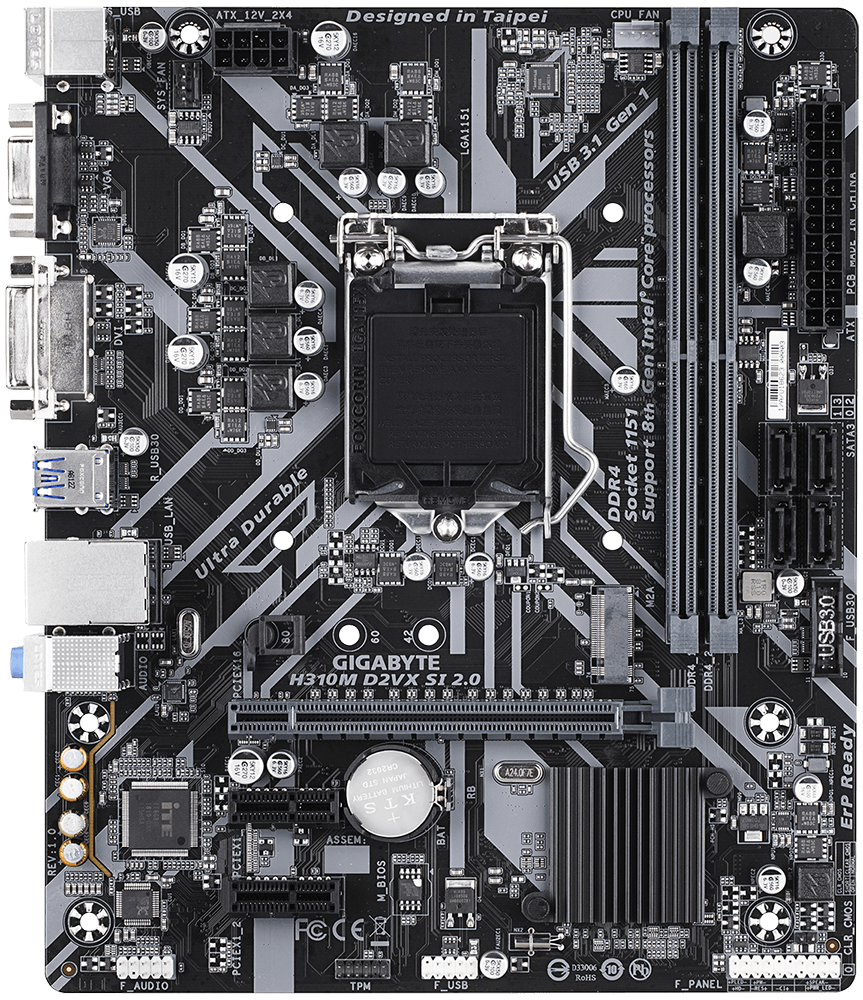 New Gigabyte H310M-S2/Ds2 Computer Motherboard 1151 Pin Ddr4 H310M-F/K 9100