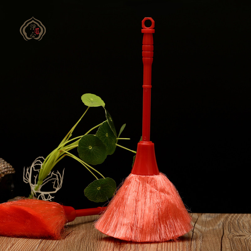 Buddha supplies Buddha cleaning Buddha dust broom cleaning Bodhisattva whisk utensils cleaning 10 red