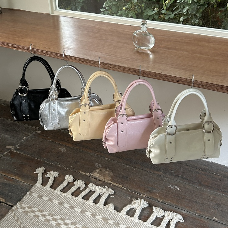 Miki Palace Women's Bag 2025 New Summer Korean Style ins Pink Cylinder Single Shoulder Handbag Casual Crossbody Bag for Women