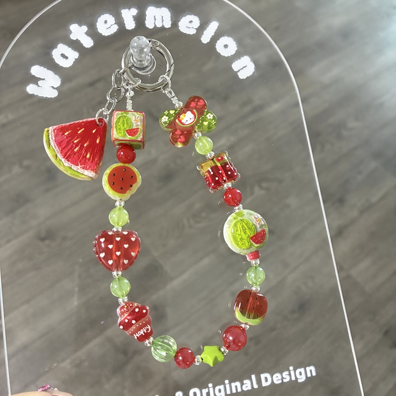 Watermelon Original Fruit Series Watermelon Soda Phone Chain Keychain Bag Pendant Gift Watermelon Original Fruit Series Watermelon Soda Phone Chain Keychain Bag Pendant Gift