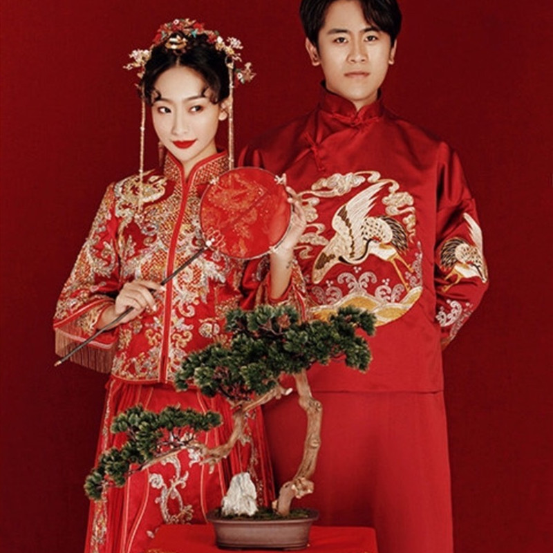 Chinese wedding photography props brush pine tree basin scenery pine tree ancient fashion props