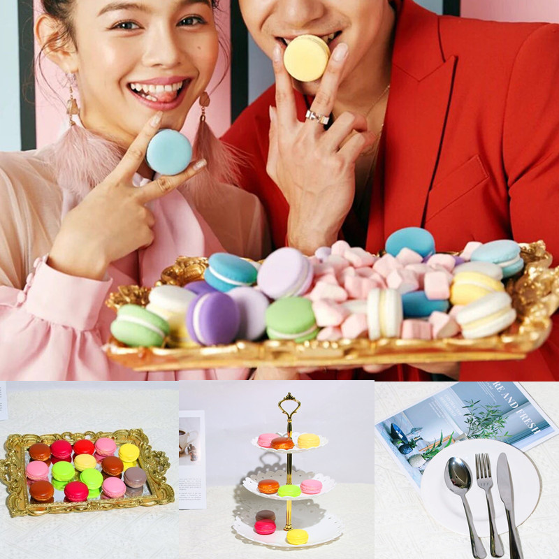 European wedding photography props Macaron cake appearance scene scene candy candy wedding tray knife and fork