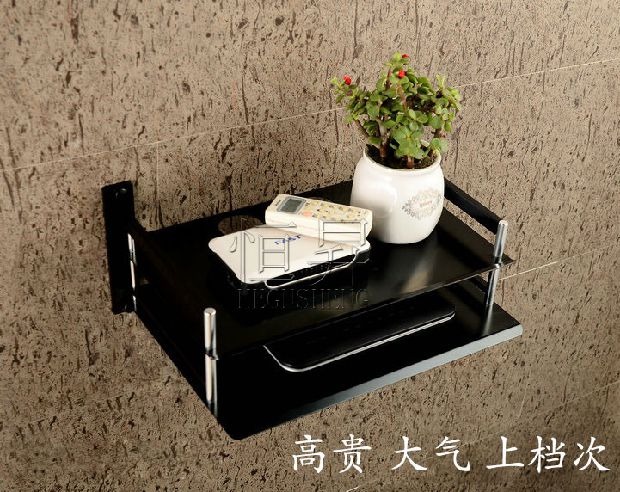 Không gian nhôm set-top hộp đen đôi rắn kỹ thuật số TV set-top hộp khung khung khung dày - Kệ kệ sách treo tường mini
