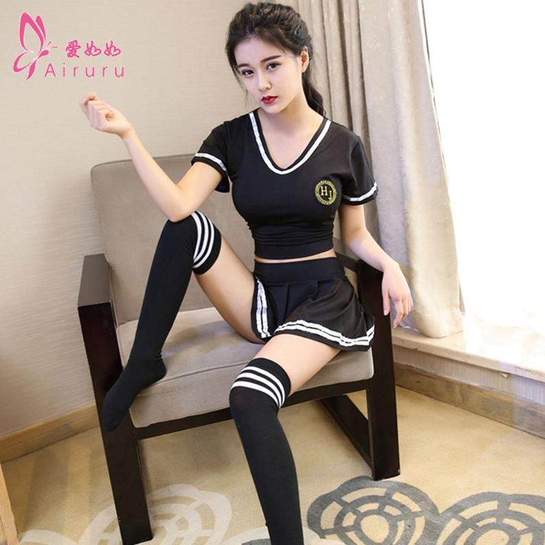 Vacuum tearable small skirt on the bed is convenient for cheongsam shebin addiction to lure night travel student stewardess play clothes