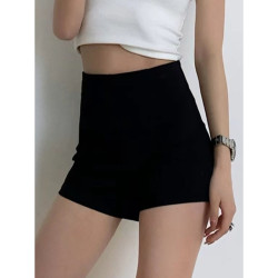 Black Sexy High-Waisted Designer Suit Shorts for Women 2025 Summer Petite Slimming Hot Girl Style Stretchy Hot Pants
