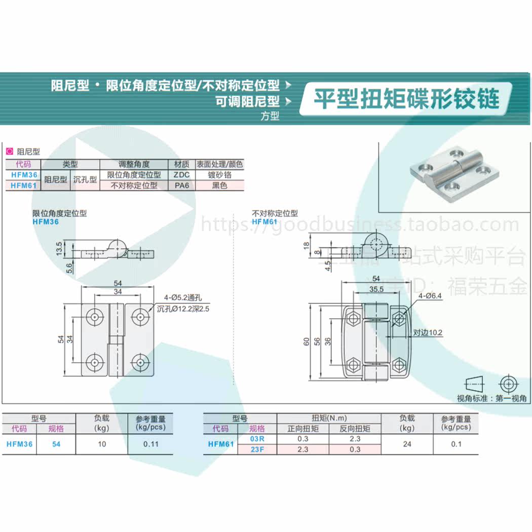 Positionable torque force hinge Arbitrary stop damping stop hinge flat type torque butterfly hinge HFM36