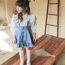 Spot Hao Bao Ma Korean childrens clothing imported spring clothing New Yangqi Classic lace big turned girl shirt
