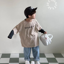 Spot Hao Bao Ma Korea Childrens clothing Import Spring Summer New JEJE Little Fresh Art Van Brief Alphabet Short Sleeve T-shirt