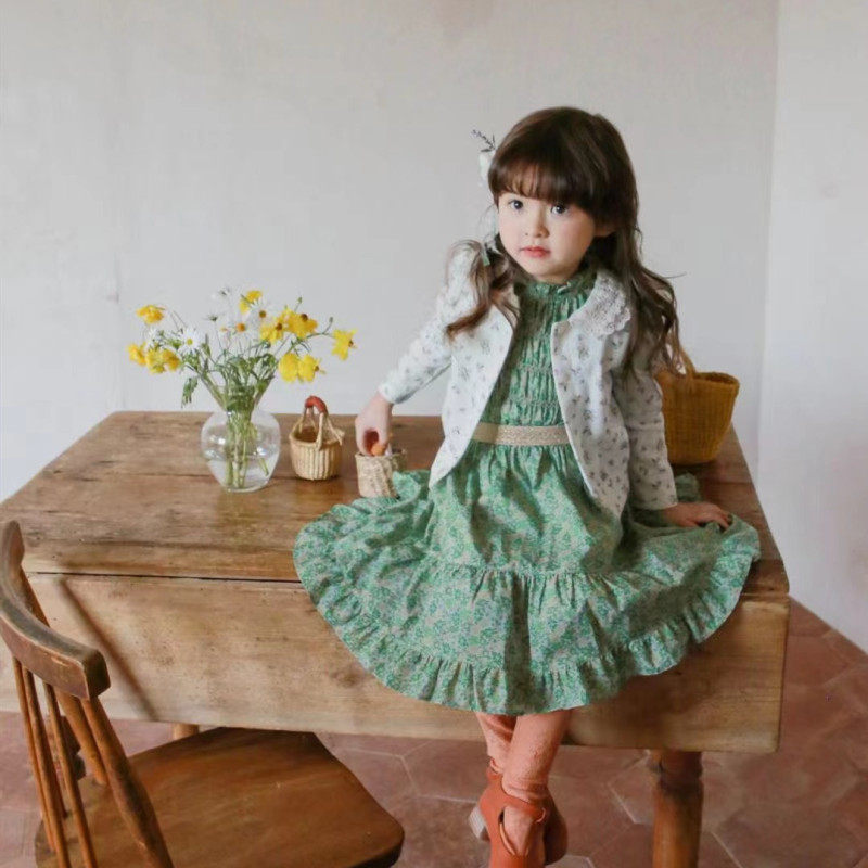 Spot Hao Bao Mom Korean Child's Wear Import 22 Spring New FLO Classic Flower Break to Launch Girls Carnivor