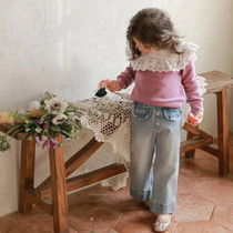 Spot Hao Bao Ma Korea Tong Clothing Imported 2022 Yangqi Classic Color Retro tone Jeans Straight Silo Pants