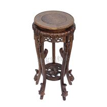 Chicken Wings Real Wood Sculpture Ornament Vase Fish Tank Handicraft Swing Piece Flower Pot Base Red Wood Round Flower Shelf Flowers a few