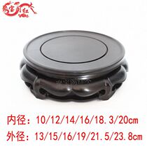 Black Sandwood carving jade vase Buddha statue flower pot rotating round solid wood crafts God of wealth ornaments wooden support